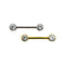 Titanium threadless double crystal disk barbell