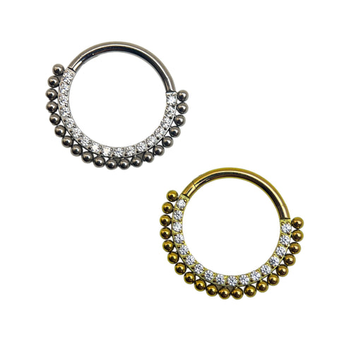 Titanium gem and outer bead ring