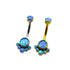 Titanium opal cluster navel piercing