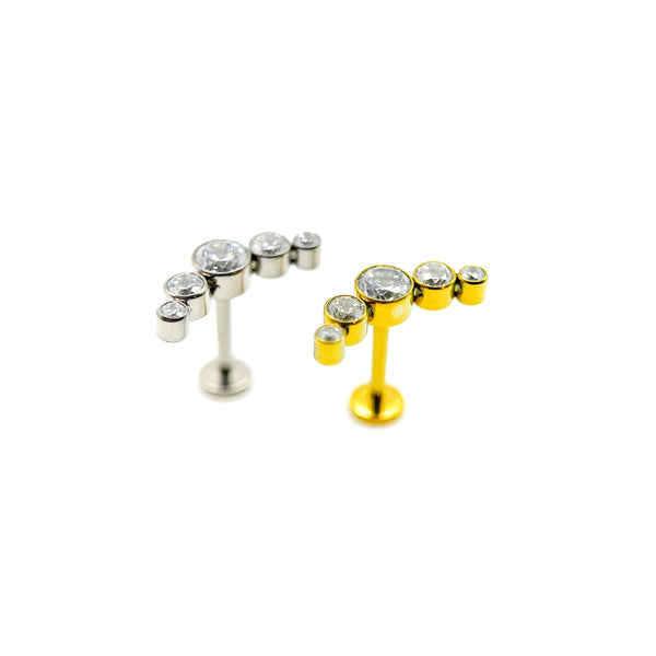 Titanium crystal arc labret
