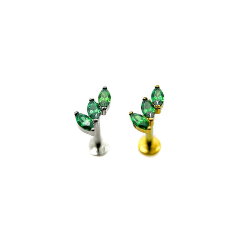 Titanium triple curved marquise labret