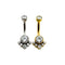 Titanium navel gem cluster piercing
