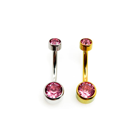 Titāna nabas kristāla pīrsings