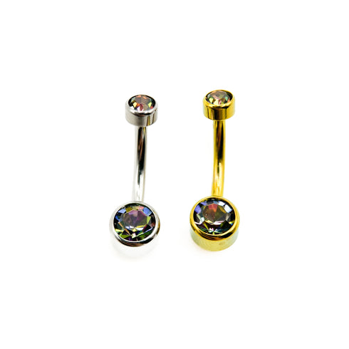 Titāna nabas kristāla pīrsings