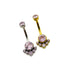 Titanium navel gem cluster piercing