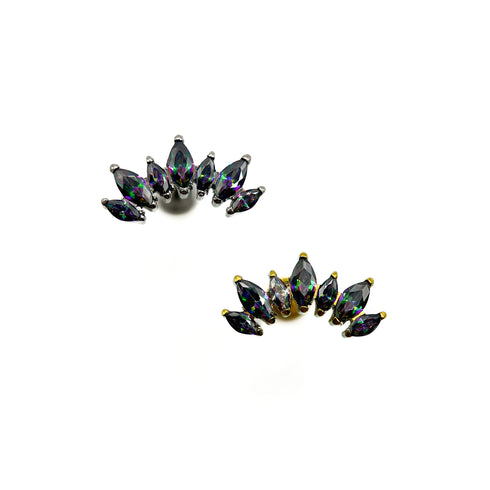 Titanium multiple marquise gem labret