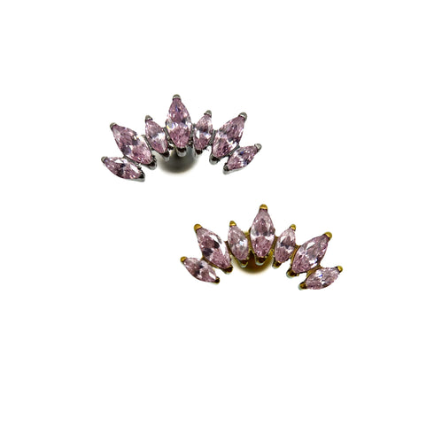 Titanium multiple marquise gem labret