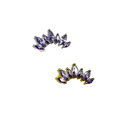 Titanium multiple marquise gem labret