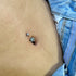 Titanium navel gem cluster piercing