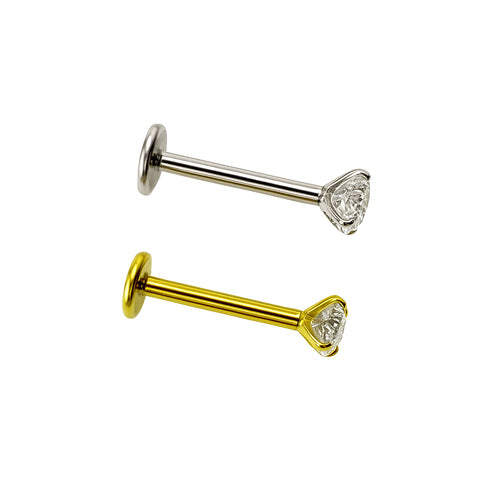 Titanium single gem stone labret